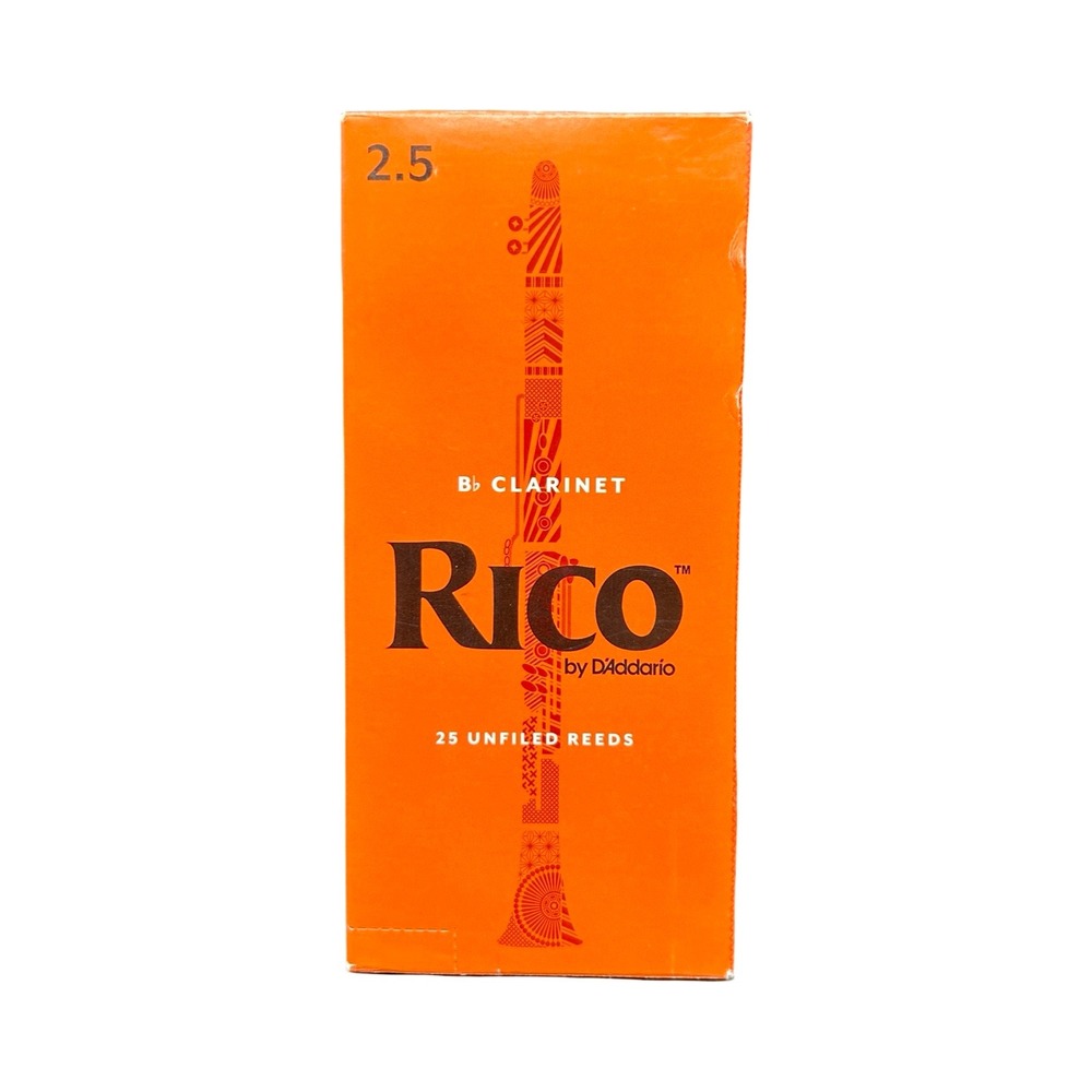Rico by D'Addario Bb Clarinet Reeds Strength 2.5 Unfiled RCA2525 24 Pack